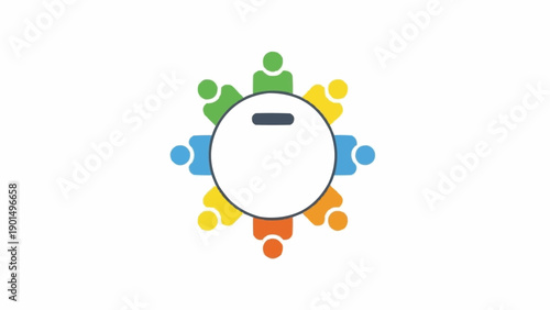 Diverse People Around Circular Table Meeting.