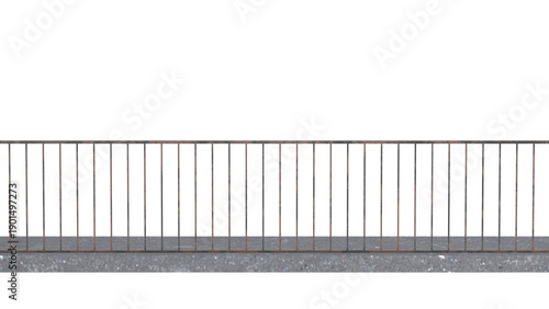 balcony with railing isolated