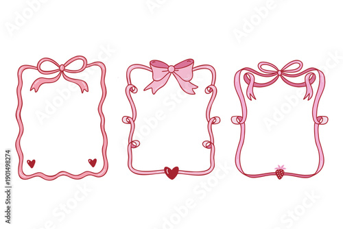 Pink Frame Collection with Playful Elegant Decorative Borders