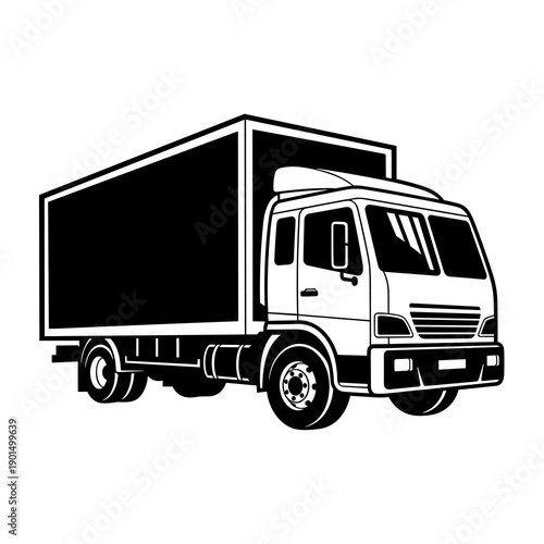 Efficient Transport: An illustration of a meticulously detailed delivery truck, symbolizing the essence of efficient transportation and the logistics that keep the world moving.