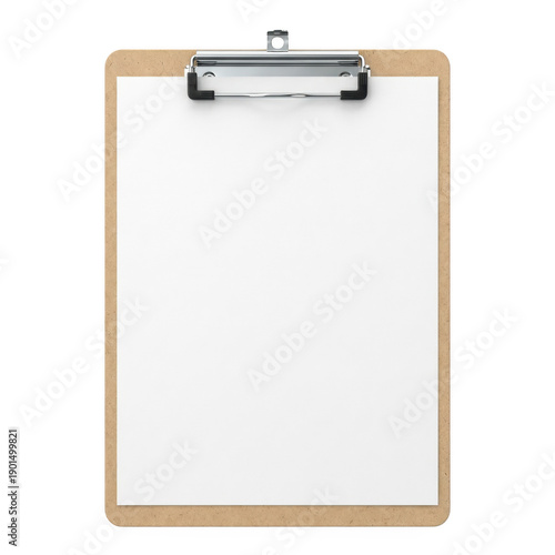 Wallpaper Mural Wooden Clipboard with Blank White Paper Sheet and Metal Clip Torontodigital.ca
