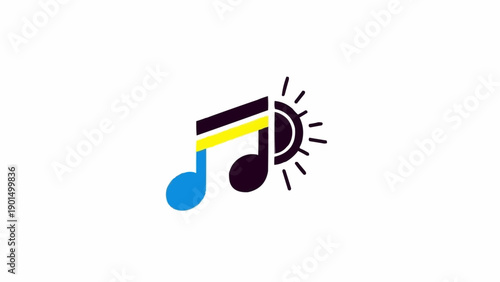 Bild auf Leinwand Music Note Logo Design Element.
