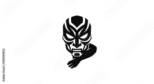 Abstract mask design on white background