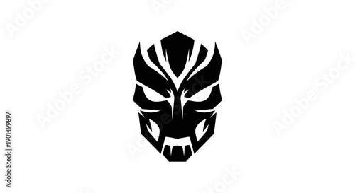 Abstract mask graphic on white background