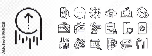 Graph chart, Tool case and Fake internet line icons for web app. Glare of light effect. Message icon. Pack of Laptop, Certified refrigerator, Cloud computing pictogram icons. Vector