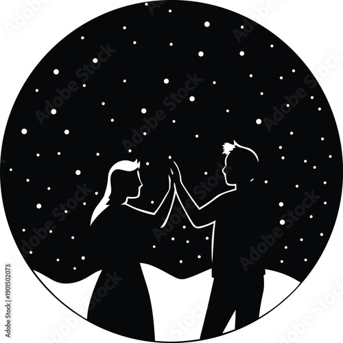 Couple Under Night Sky