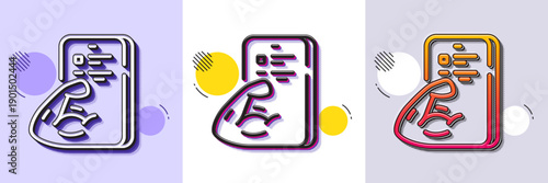 Fitness line icon. Halftone dotted pattern. Gradient icon with grain shadow. Online exercise sign. Live coach symbol. Line fitness icon. Various designs. Vector