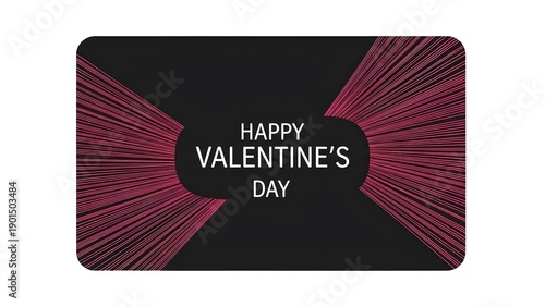 Happy Valentine's Day greeting card with abstract design in pink  