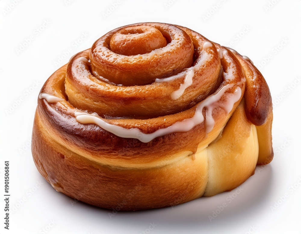 Fototapeta premium cinnabon bun isolated on white background