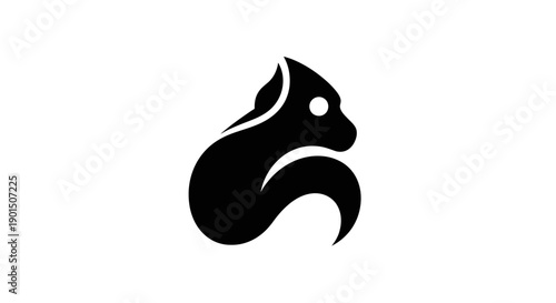 Abstract silhouette of a monkey on white