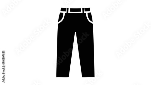 Vector illustration of classic black trousers design, a versatile clothing apparel icon on transparent background