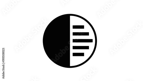 Vector illustration of a concept icon for contrast settings, on transparent background, symbolizing adjustment