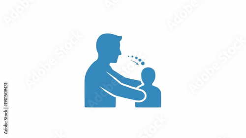 Фотография Man Coughing Near Person Simple Illustration.