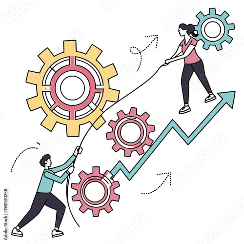 Teamwork and collaboration for business growth and success