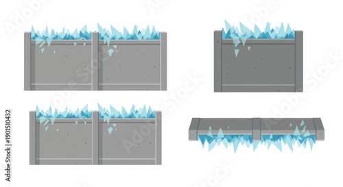 Sharp shard-like barriers providing an illustrative representation of security and deterrence