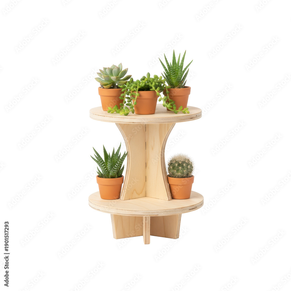 Fototapeta premium Two Tier Plant Stand with Succulents