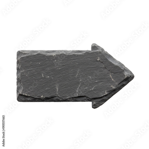 Right pointing arrow made from black slate stone