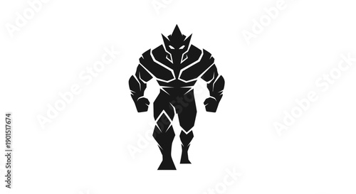 Abstract warrior silhouette on white background