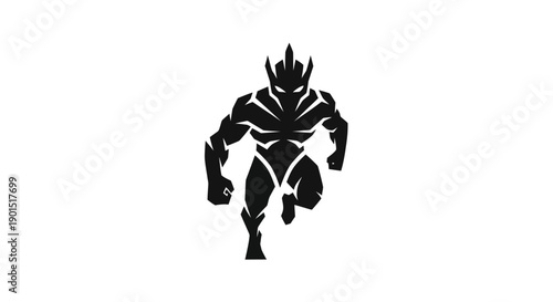 Abstract warrior silhouette on white background