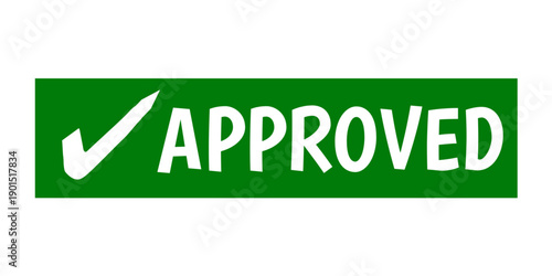Green approved stamp with check mark vector illustration isolated. Green approved stamp seal with check mark sign symbol. 