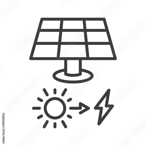solar power plant line icon