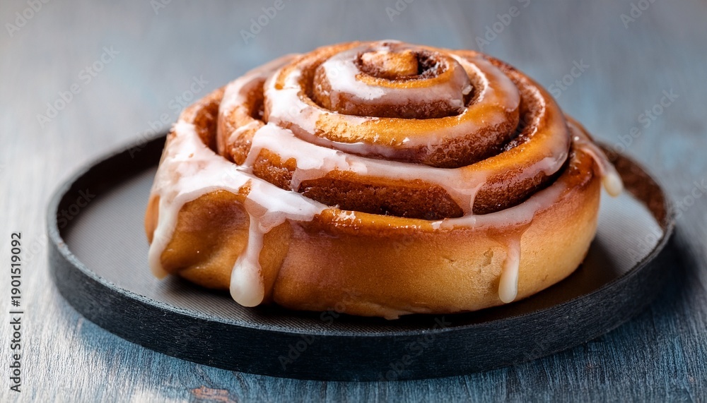 Fototapeta premium delicious glazed cinnamon roll pastry