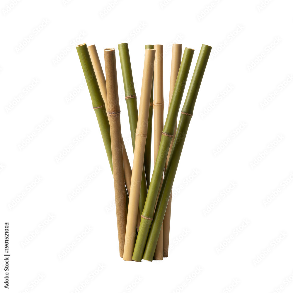 Fototapeta premium Bamboo stalks on black background