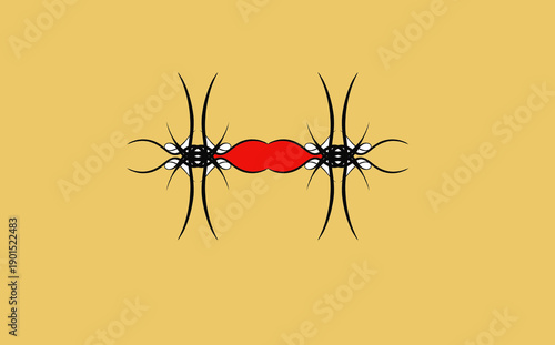 Fotografie Skin background with spiders Lips motive