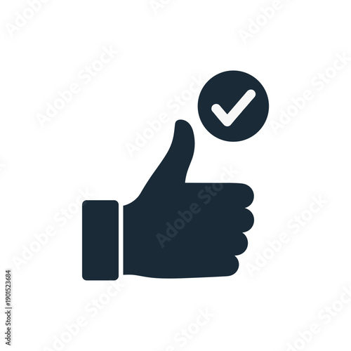 Thumbs Up Gesture on Dark Background for Business Communication and Approval