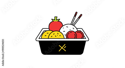 Bento box with japanese cuisine