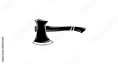 Axe icon black and white illustration