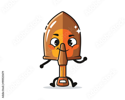 Playful Shovel Character Dancing in a Sunny Garden Illustration for Kids' Art Projects