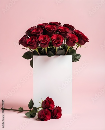 Luxury Red Rose Floral Card Mockup