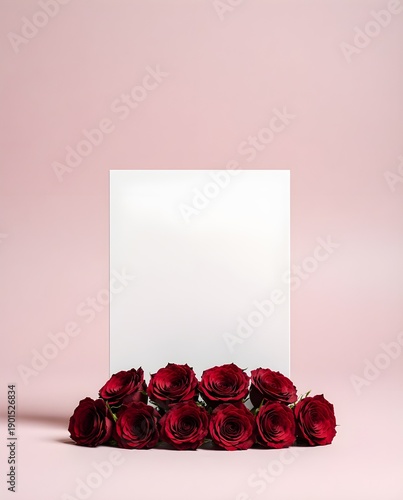 Red Rose Minimal Card Mockup