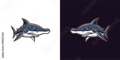 Bold Marine Predator Graphic for Branding and Merchandise