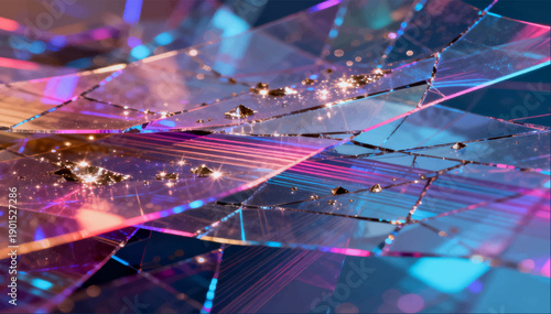 A vector illustration of split-time effects with multiple layers of sparkling flashes and abstract lines.