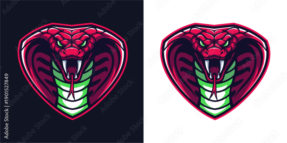 Fototapeta premium Dynamic Cobra Logo Design, Vector Art, Digital Graphics, Vibrant Colors, Bold Style