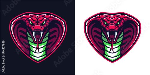 Dynamic Cobra Logo Design, Vector Art, Digital Graphics, Vibrant Colors, Bold Style