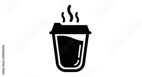 Black and white coffee cup icon