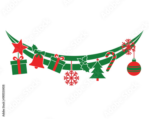 Christmas Decorations, Holiday Spirit, Home, Vector Illustration, Festive Environment, Colorful Viewpoint, Seasonal Concept