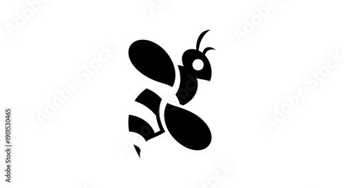 Black and white bee graphic design
