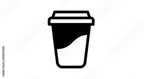 Black and white beverage container icon