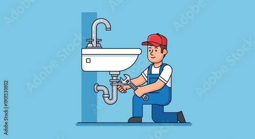 Skilled plumber fixing a sink with a wrench, representing reliable home repair services
