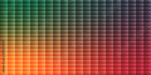 Abstract Geometric Mosaic Background with Gradient Square Grid and Grainy Texture