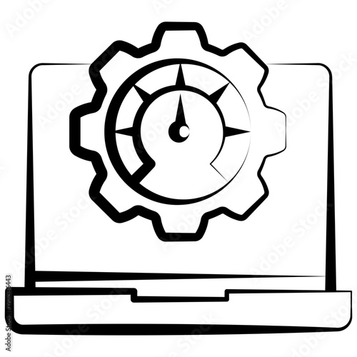 Optimization Outline Hand Drawn Icon. Mini Illustration For Modern Concept, Ui, Ux Web And App Development. Related To Seo And Online Marketing.