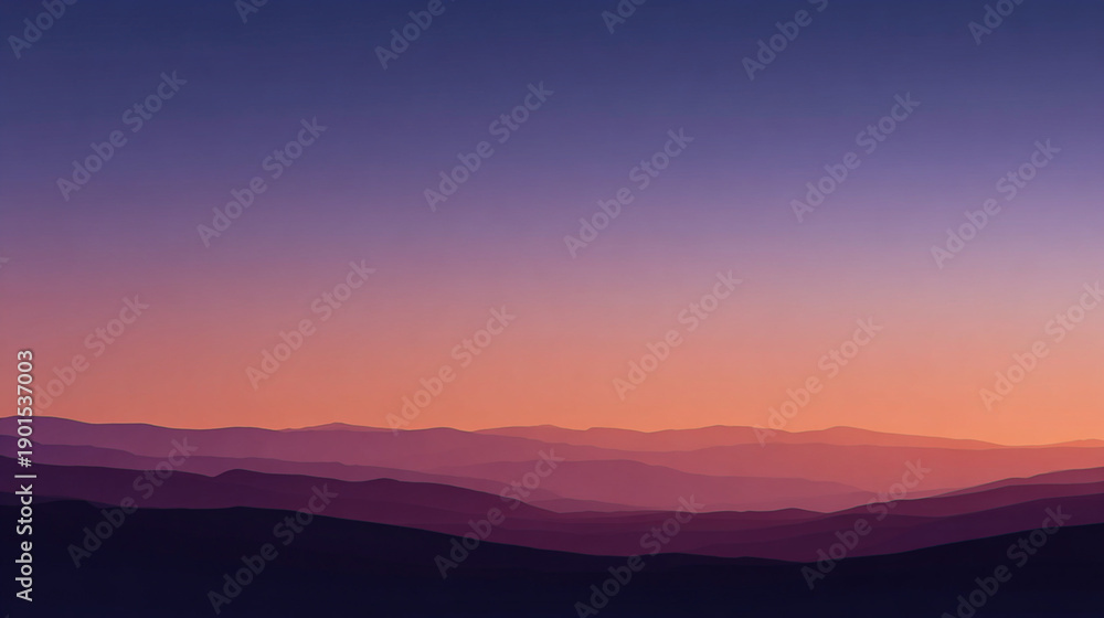 Fototapeta premium Stunning Sunset Horizon: A Dramatic Gradient in Nature Photography