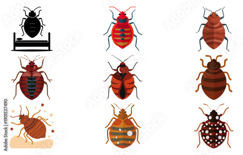 Bed Bug Fecal Spot Flat Vector Illustration on Transparent Background