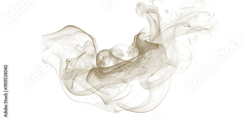Fotografie Ethereal golden smoke gently swirls forming mystical patterns evoking forgotten