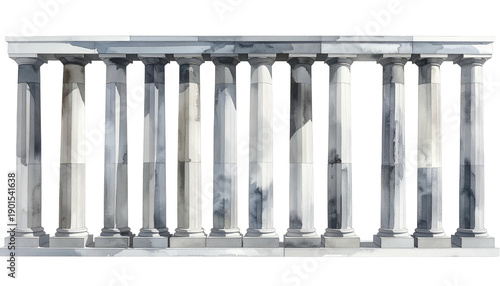 Row of elegant, marbled classical columns supporting a stone entablature