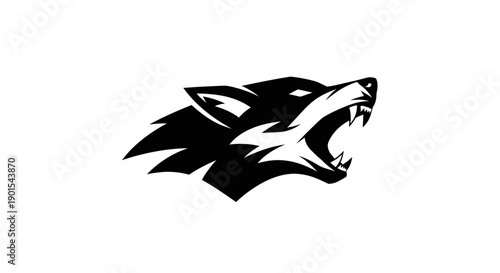 Black and white wolf head icon